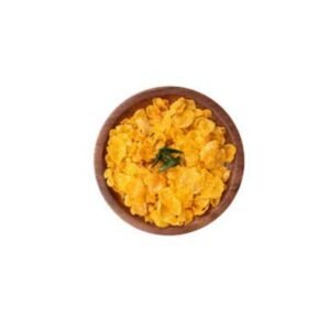 Crunchy cornflakes tossed with roasted peanuts, gram dal, curry leaves, and a mild blend of South Indian spices. Corn Mixture Classic is a timeless tea-time snack that delivers the perfect balance of crunch and gentle spice in every bite.