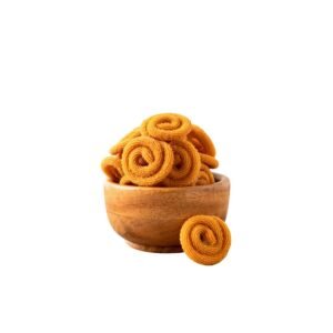 Crispy, bite-sized Mini Murukku made the traditional way using quality rice flour and mild spices. Each piece is perfectly fried to give that familiar South Indian crunch, making it a perfect anytime snack for all age groups.