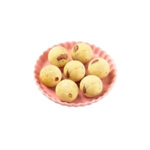 Rava Laddu is a classic South Indian sweet made with roasted rava, pure ghee, sugar, and aromatic cardamom. Soft, rich, and mildly grainy, each laddu melts in your mouth and brings back the warmth of homemade festive treats. Perfect for pooja, celebrations, or everyday sweet cravings.