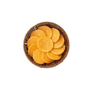 Traditional South Indian Thattai Murukku made the authentic way using premium rice flour, roasted gram dal, butter, curry leaves, and a hint of spice. Hand-pressed, sun-style dried, and fried to crispy perfection, every thattai delivers a bold crunch with classic village flavour. A perfect tea-time snack that brings back nostalgic memories in every bite.